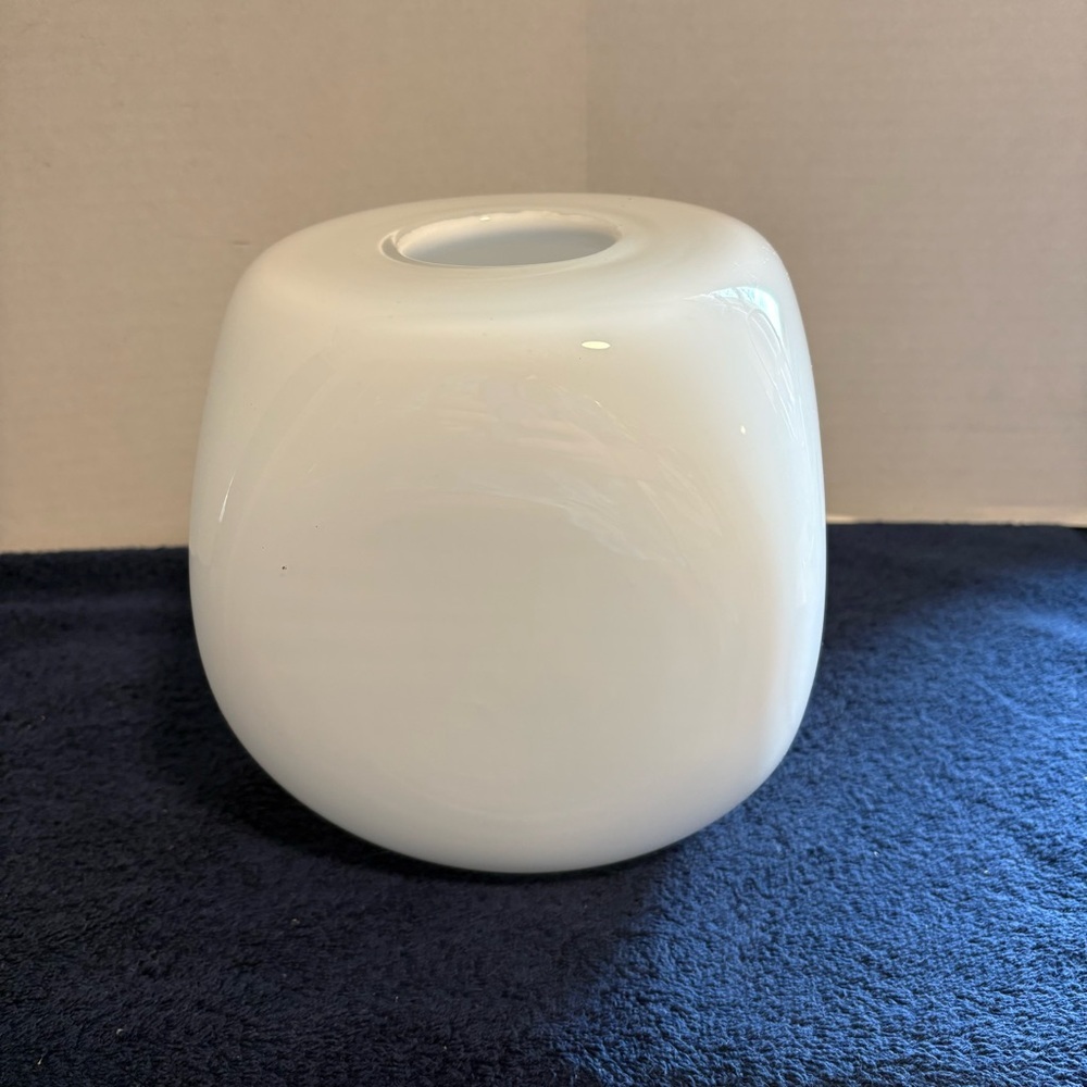 Vintage Scandinavian Style Cube Glass Vase 7” Square Heavy 6 Pounds Decor Studio